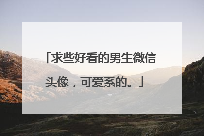 求些好看的男生微信头像,可爱系的。
