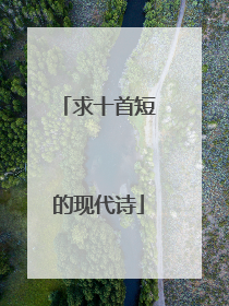 求十首短的现代诗