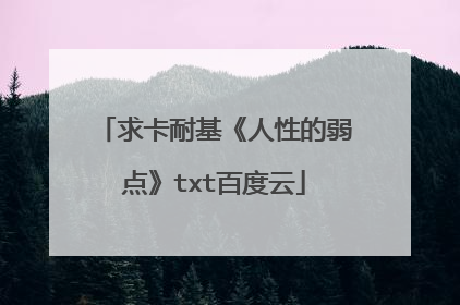 求卡耐基《人性的弱点》txt百度云