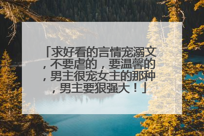 求好看的言情宠溺文,不要虐的,要温馨的,男主很宠女主的那种,男主要狠强大!