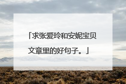 求张爱玲和安妮宝贝文章里的好句子。