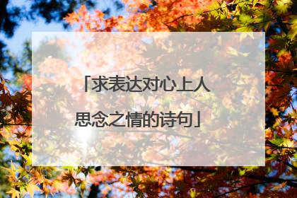 求表达对心上人思念之情的诗句