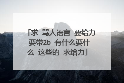 求 骂人语言 要给力 要带2b 有什么要什么 这些的 求给力