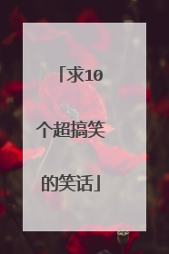 求10个超搞笑的笑话