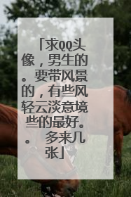 求QQ头像,男生的。要带风景的,有些风轻云淡意境些的最好。。 多来几张