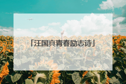 汪国真青春励志诗