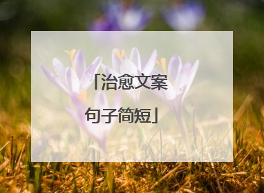 治愈文案句子简短