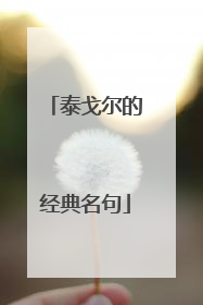 泰戈尔的经典名句