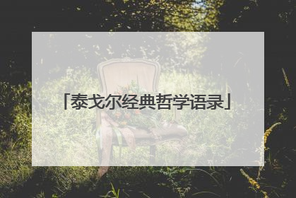 泰戈尔经典哲学语录