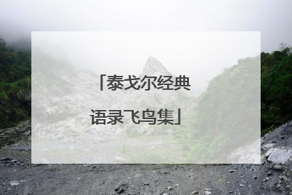 泰戈尔经典语录飞鸟集