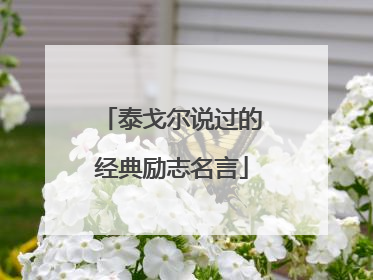 泰戈尔说过的经典励志名言