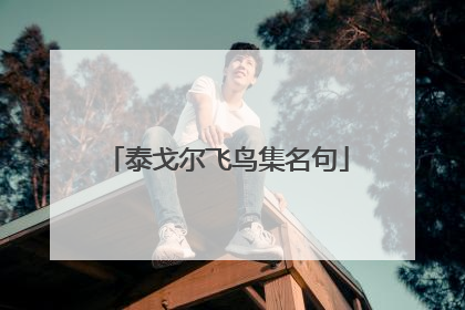 泰戈尔飞鸟集名句