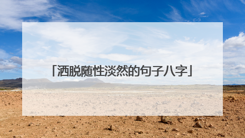 洒脱随性淡然的句子八字