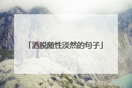 洒脱随性淡然的句子
