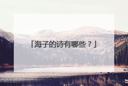 海子的诗有哪些？