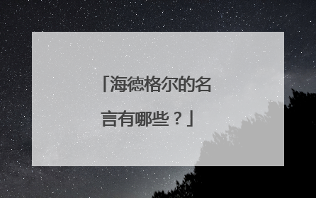 海德格尔的名言有哪些?