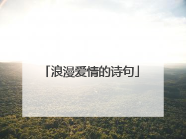 浪漫爱情的诗句