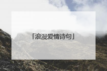 浪漫爱情诗句
