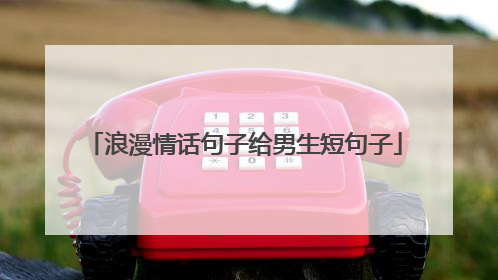 浪漫情话句子给男生短句子