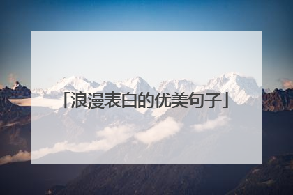 浪漫表白的优美句子