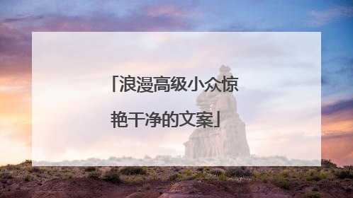 浪漫高级小众惊艳干净的文案