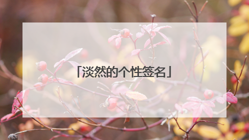 淡然的个性签名