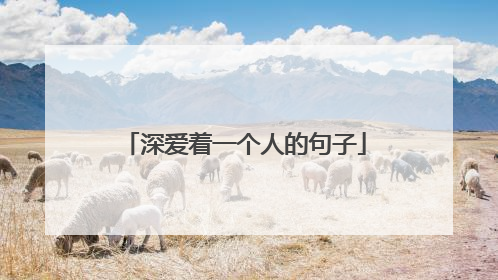深爱着一个人的句子