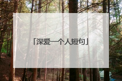 深爱一个人短句