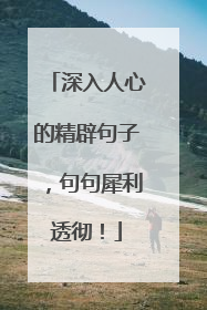 深入人心的精辟句子,句句犀利透彻!