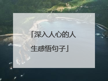 深入人心的人生感悟句子