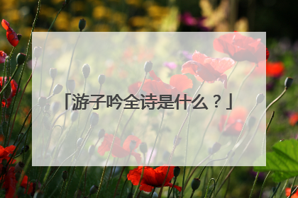 游子吟全诗是什么?