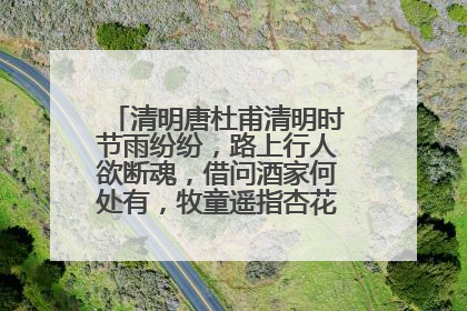 清明唐杜甫清明时节雨纷纷,路上行人欲断魂,借问酒家何处有,牧童遥指杏花村的意思是?