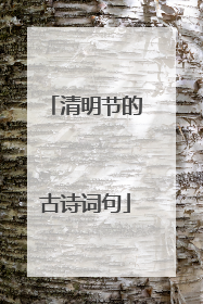 清明节的古诗词句