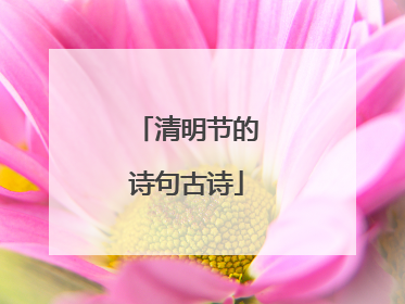 清明节的诗句古诗