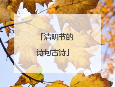 清明节的诗句古诗