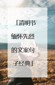 清明节缅怀先烈的文案句子经典
