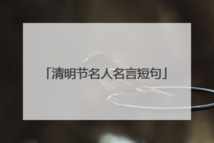 清明节名人名言短句