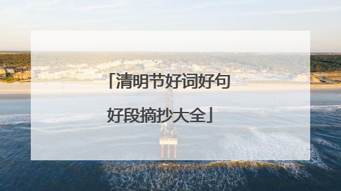 清明节好词好句好段摘抄大全
