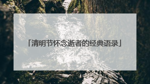 清明节怀念逝者的经典语录