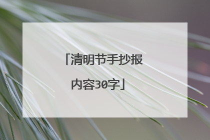 清明节手抄报内容30字