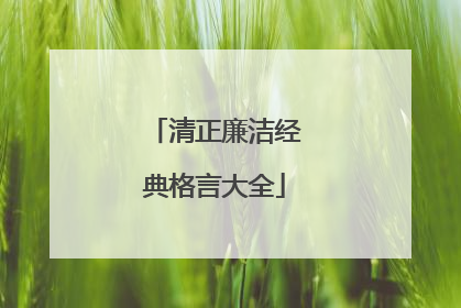 清正廉洁经典格言大全