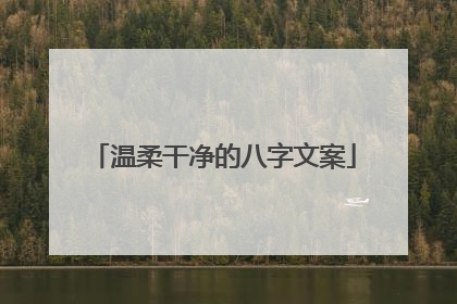 温柔干净的八字文案