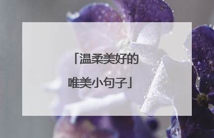 温柔美好的唯美小句子