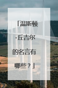温斯顿·丘吉尔的名言有哪些?