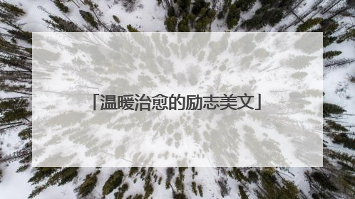 温暖治愈的励志美文