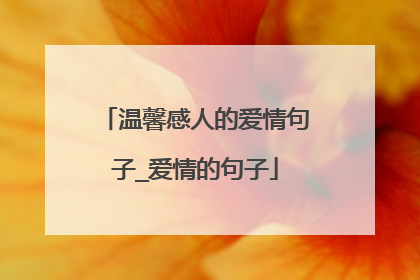 温馨感人的爱情句子_爱情的句子