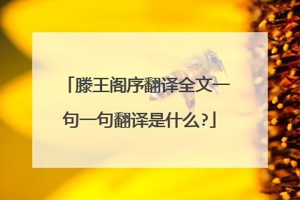 滕王阁序翻译全文一句一句翻译是什么?