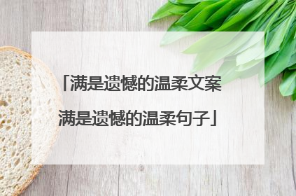 满是遗憾的温柔文案 满是遗憾的温柔句子