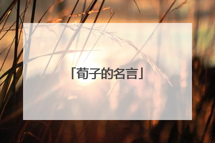 荀子的名言