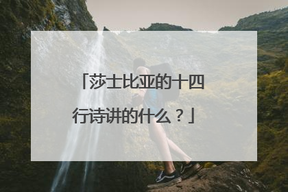 莎士比亚的十四行诗讲的什么?